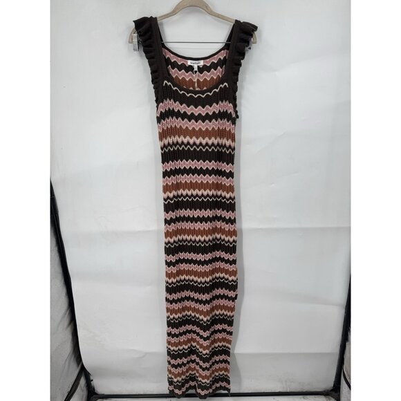 Heartloom Bennet Knit Maxi Dress Women Large Colorful Ruffle Retro Y2K NEW - Picture 2 of 9